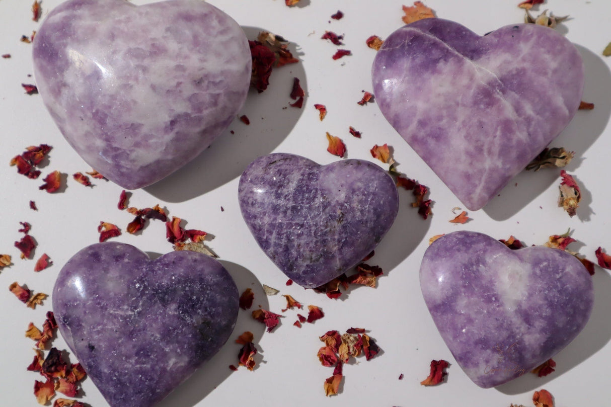 Lepidolite Heart- LH3 - Shop Cosmic Healing