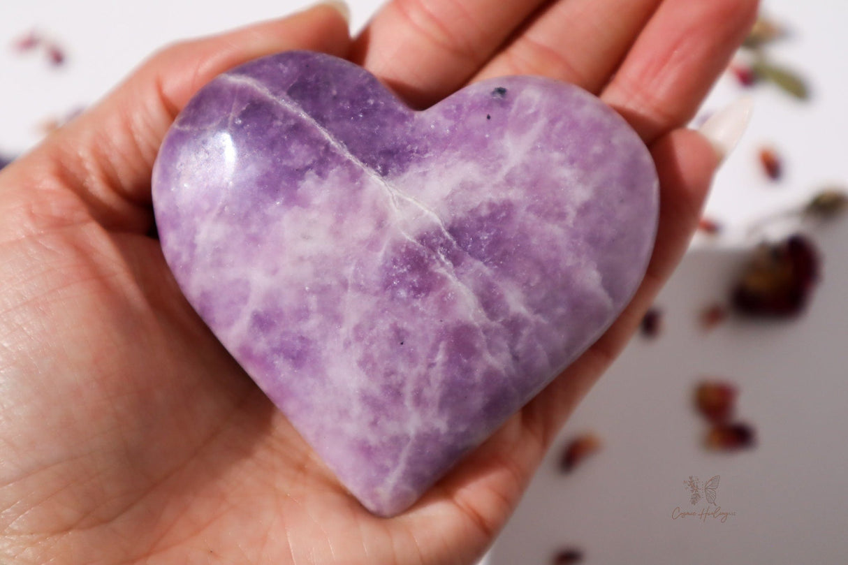 Lepidolite Heart- LH3 - Shop Cosmic Healing