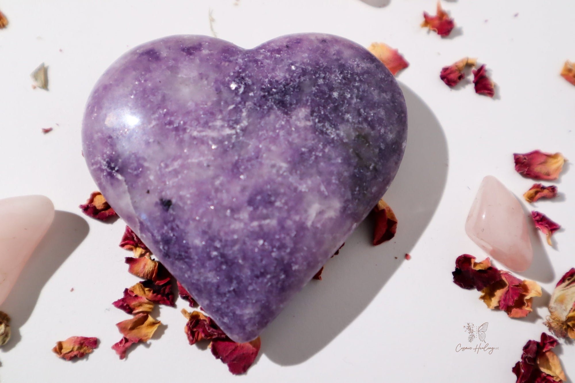 Lepidolite Heart- LH4 - Shop Cosmic Healing
