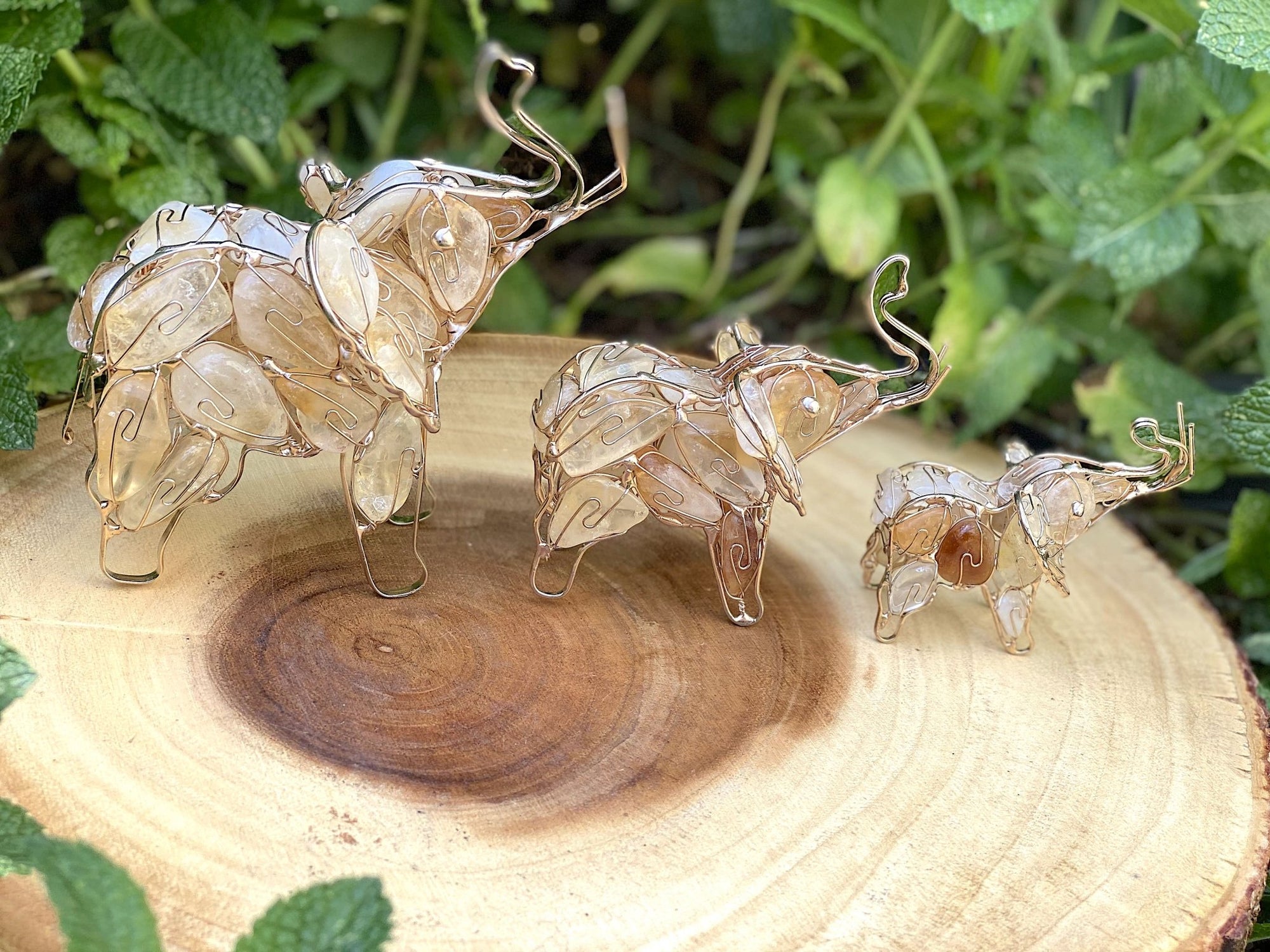 Lucky Elephant Hand Wired Crystal - Shop Cosmic Healing
