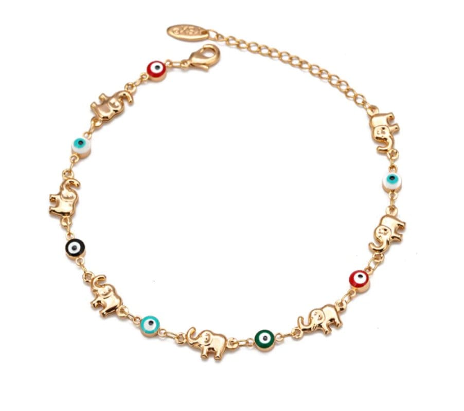 Lucky Elephant MultiColor Evil Eye Bracelet - Shop Cosmic Healing