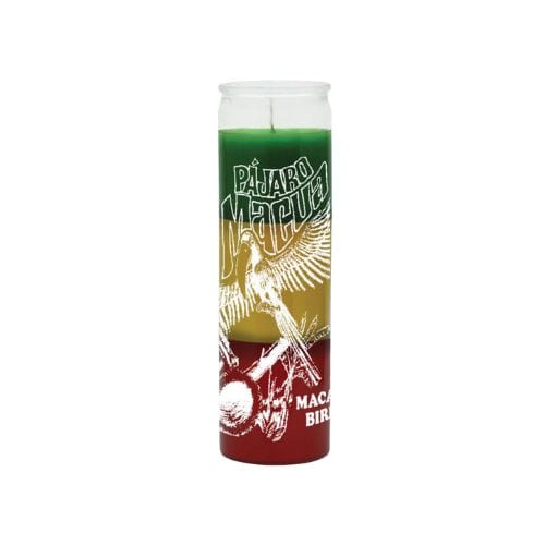 Macaw Bird (Pajaro Macua) Green/Yellow/Red Candle for good health, love, success, and prosperity. - Shop Cosmic Healing