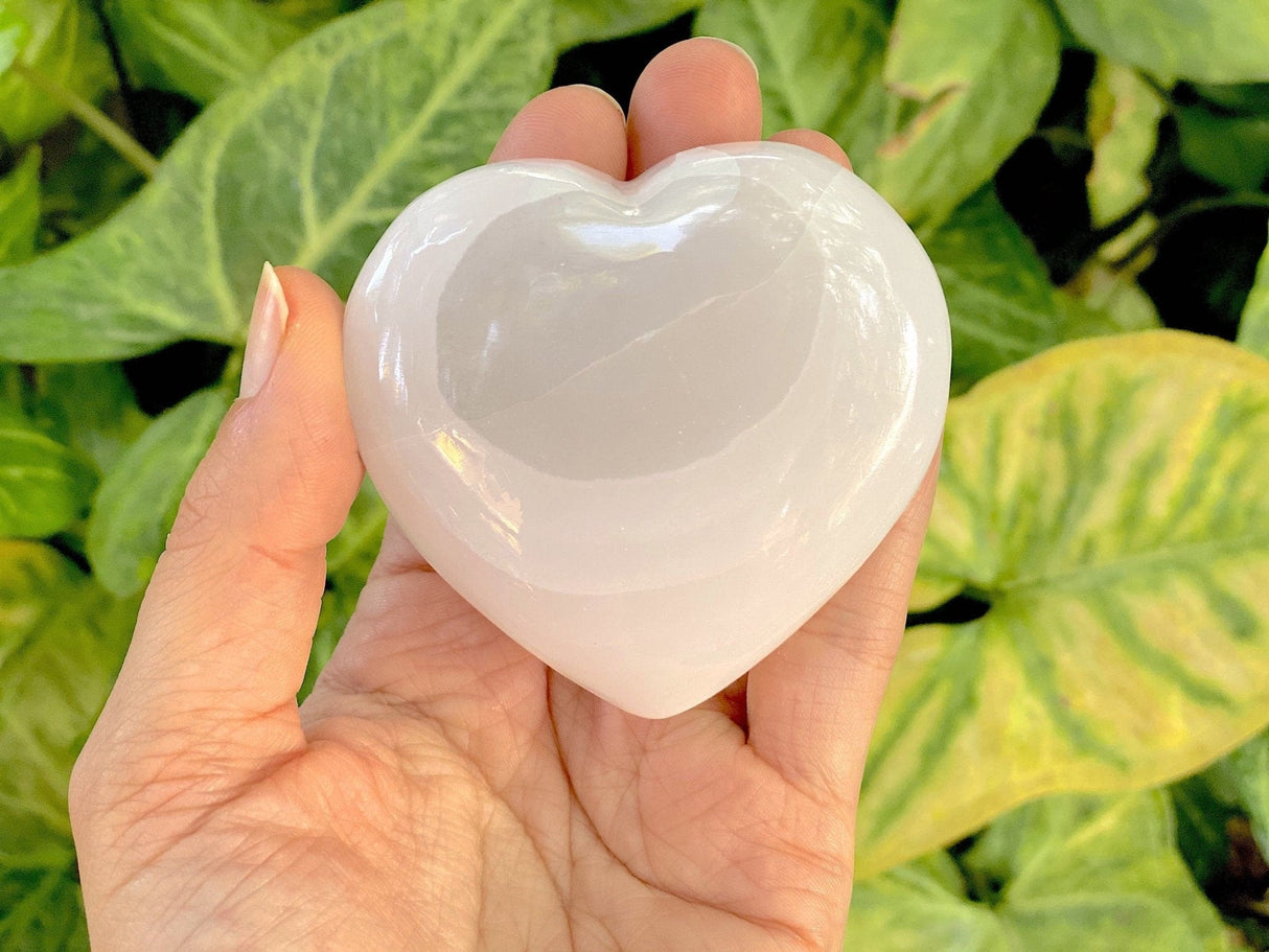 Mangano Calcite Puffy Heart From Pakistan - Shop Cosmic Healing