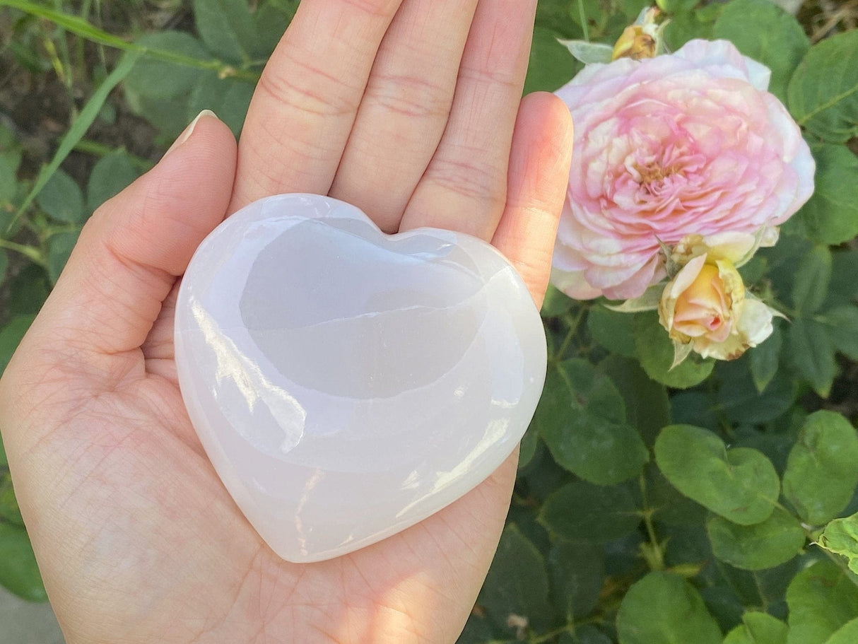 Mangano Calcite Puffy Heart From Pakistan - Shop Cosmic Healing