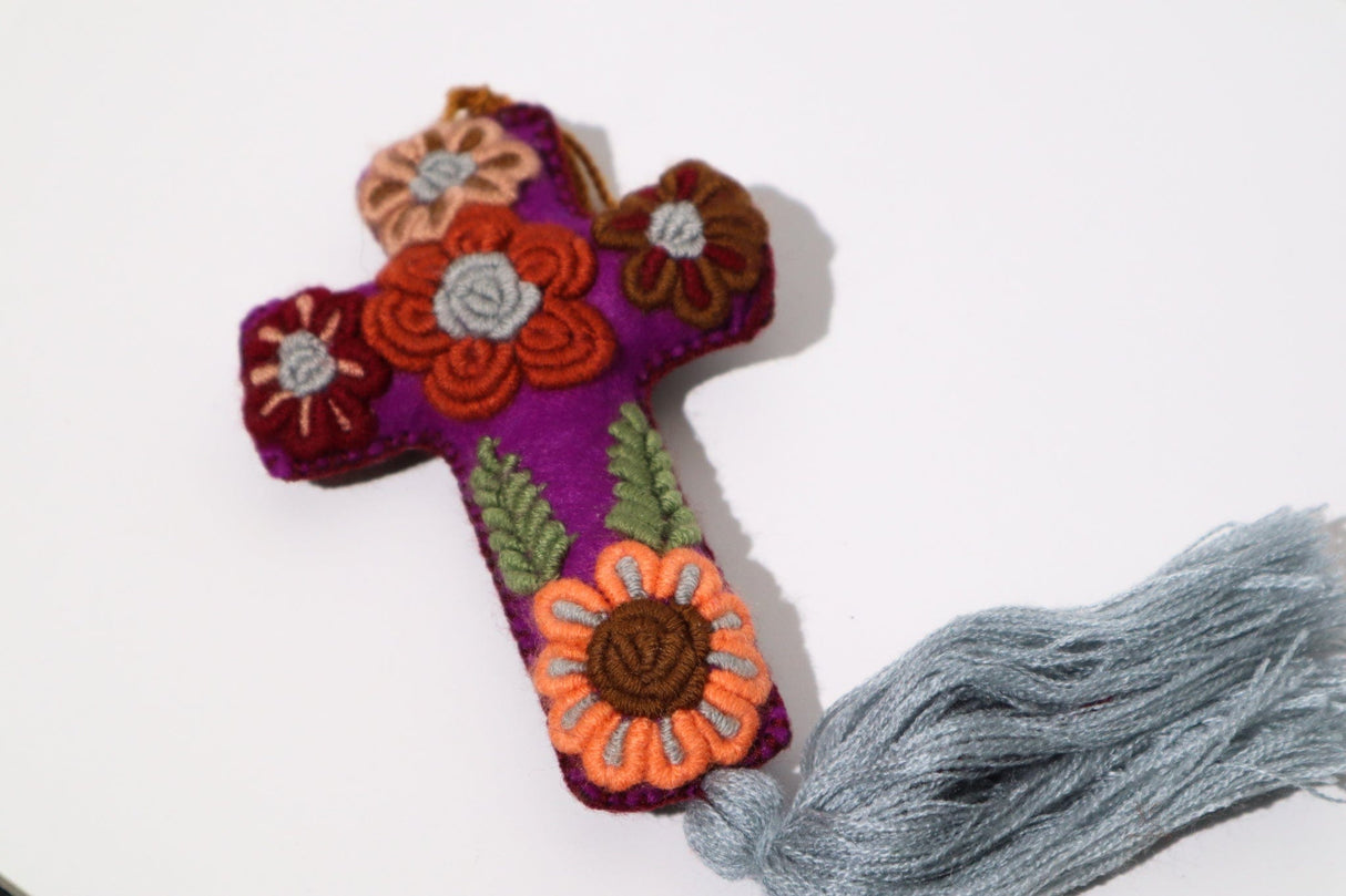 Mexican Cross Pom Pom Tassel - Shop Cosmic Healing