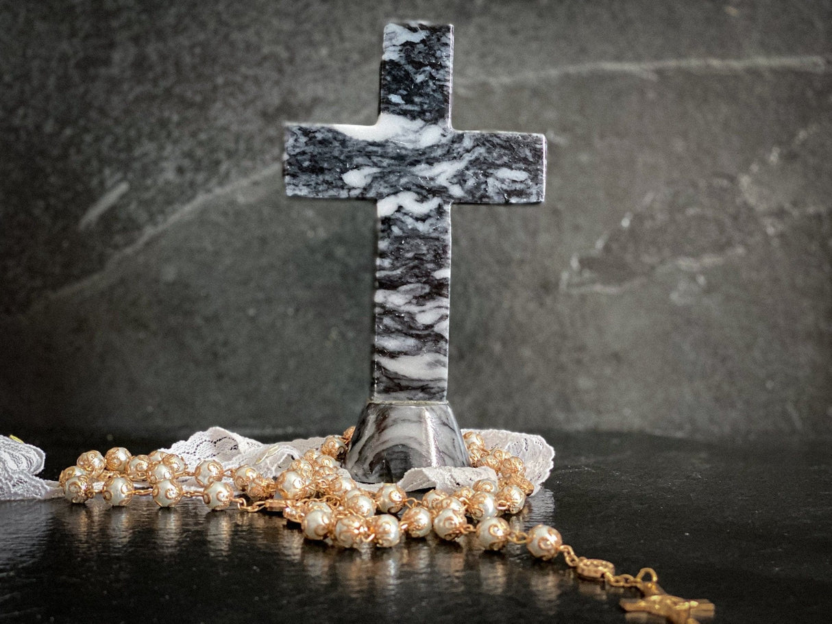 Mexican Onyx Crystal Cross 6" - Shop Cosmic Healing