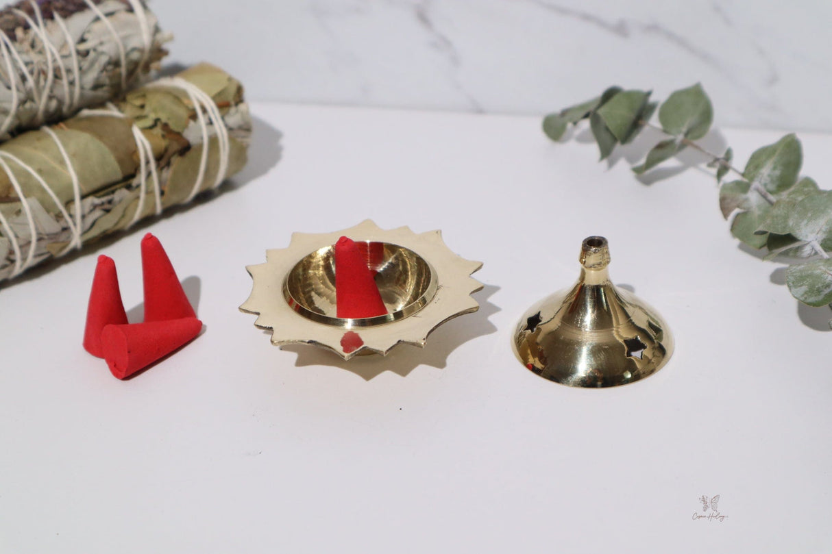 Mini Brass Cone Incense Holders - Shop Cosmic Healing