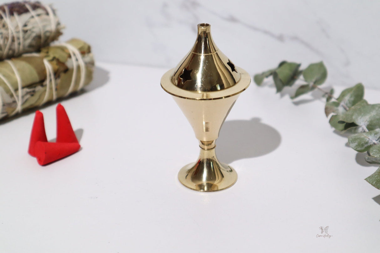 Mini Brass Cone Incense Holders - Shop Cosmic Healing