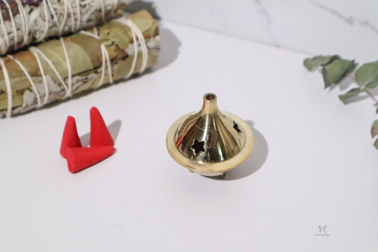 Mini Brass Cone Incense Holders - Shop Cosmic Healing