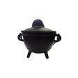 Cast iron cauldron with lid, mini size 4.5"L x 4"W x 4.5"Th