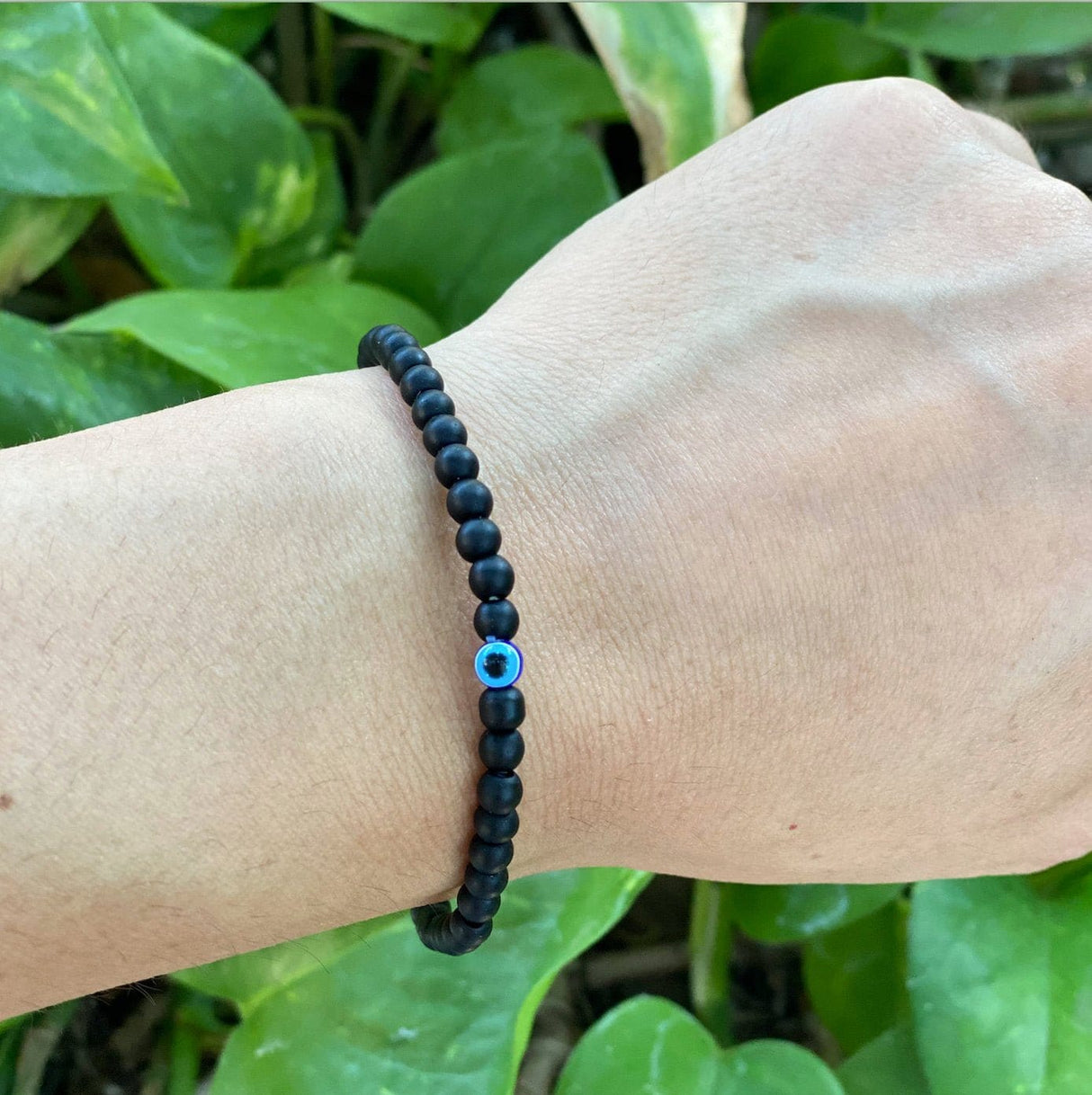 Minimalist Black Obsidian Evil Eye Power Bracelet - Shop Cosmic Healing