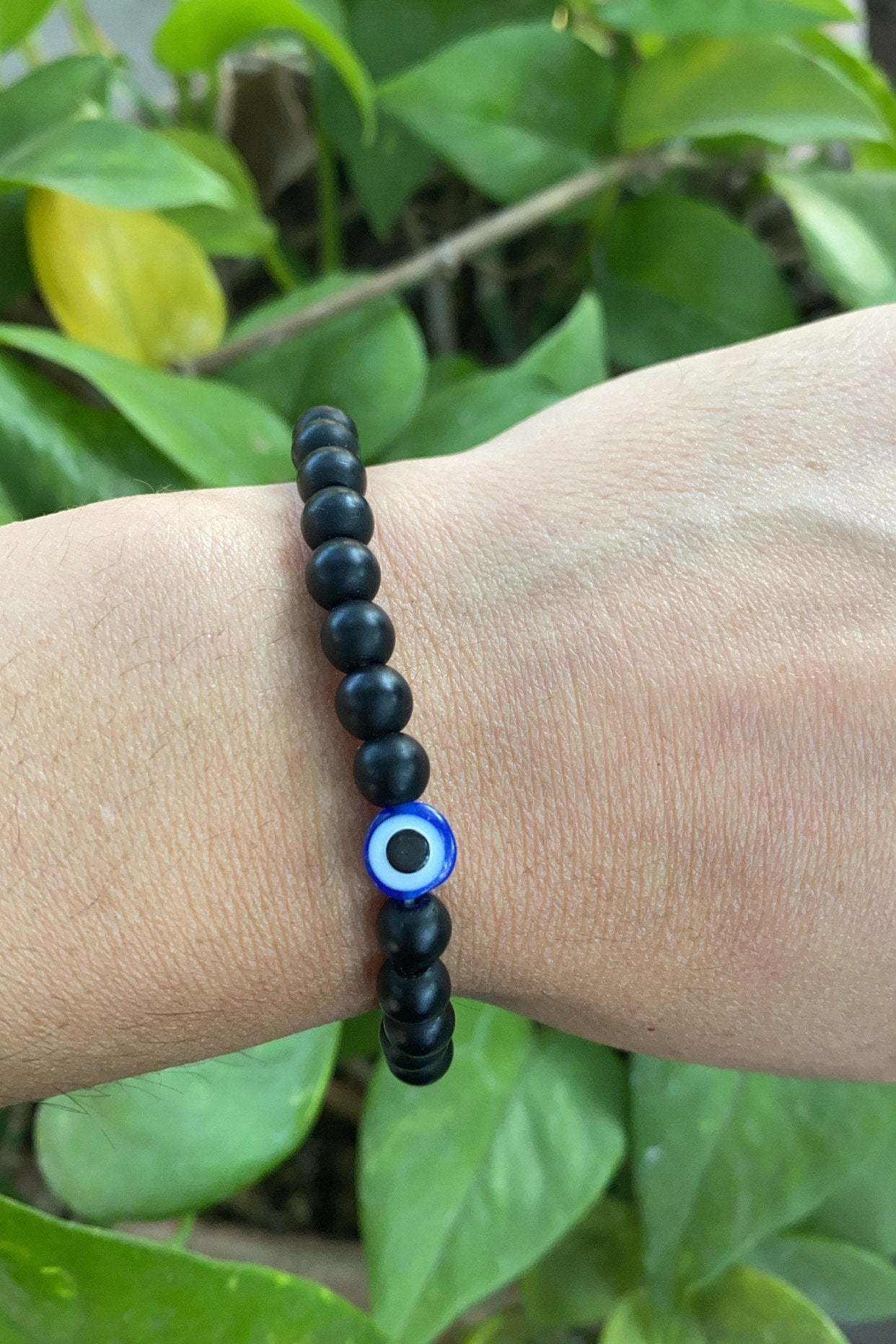 Minimalist Black Obsidian Evil Eye Power Bracelet - Shop Cosmic Healing