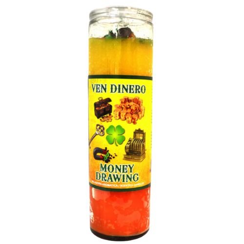 Money Drawing Cocktail Candle (Vela Preparada Ven Dinero) to draw money and fortune your way - Shop Cosmic Healing