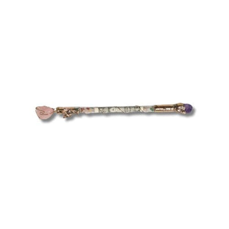 Rose quartz stone crystal wand for money drawing