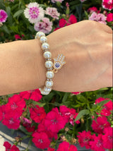 Mother of Pearl Hand of Hamsa Bracelet - Shop Cosmic Healing