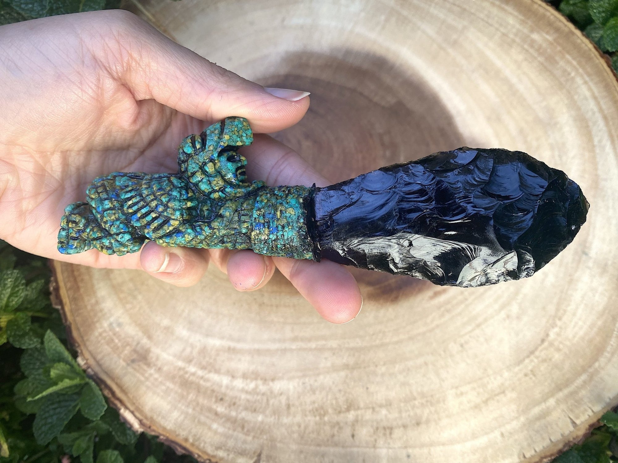 Obsidian Eagle Warrior Ceremonial Dagger 7" - Shop Cosmic Healing