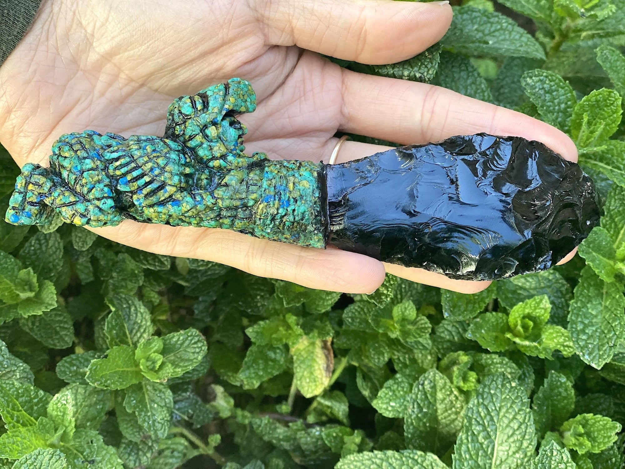 Obsidian Eagle Warrior Ceremonial Dagger 7" - Shop Cosmic Healing