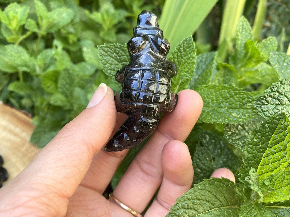 Obsidian Mini Alligators Hand Carved- Mexico - Shop Cosmic Healing