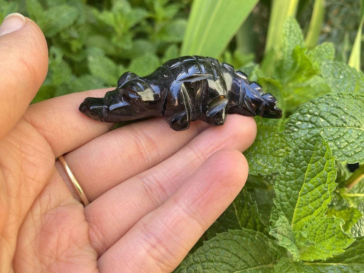 Obsidian Mini Alligators Hand Carved- Mexico - Shop Cosmic Healing