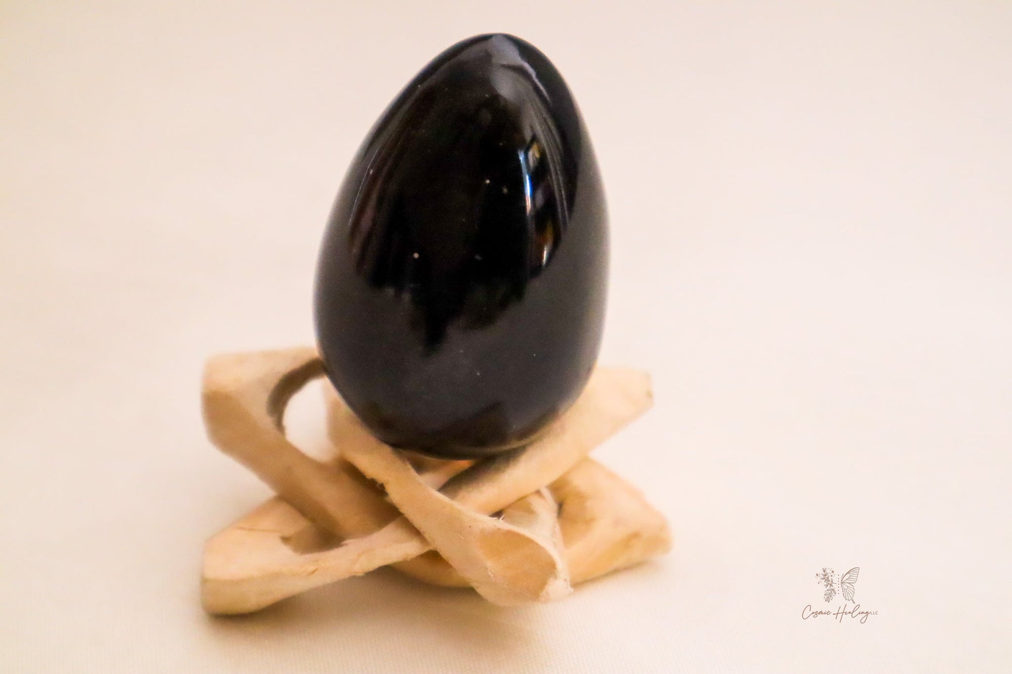 Obsidian Undrilled Yoni Egg - Shop Cosmic Healing