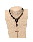Our Lady of Guadalupe Knotted Rope Rosary - Black - Shop Cosmic Healing
