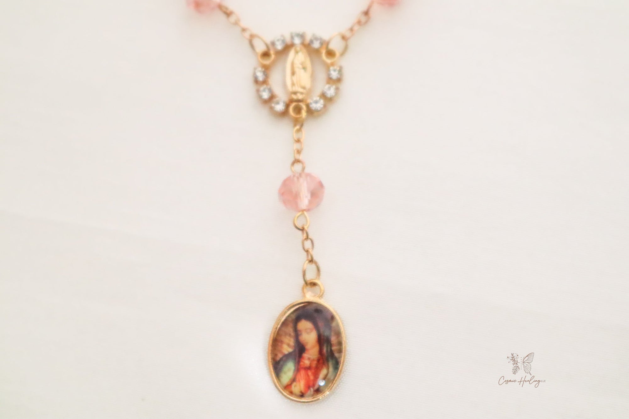 Our Lady of Guadalupe Rearview Mirror Rosary - Shop Cosmic Healing