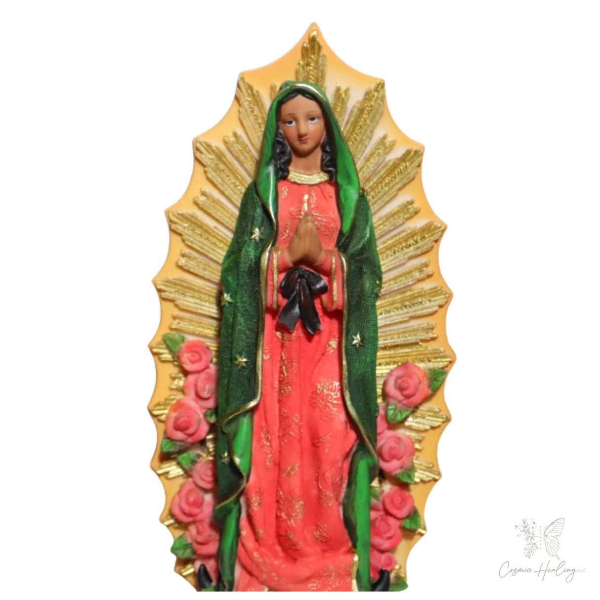 12-Inch Our Lady of Guadalupe with Rose Detail