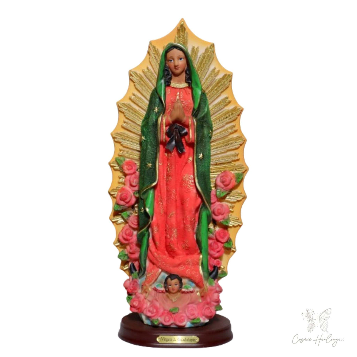 Statue of Our Lady of Guadalupe with Roses - 12-Inch