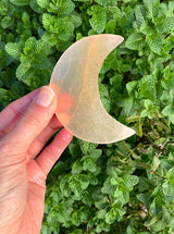 Peach Selenite Crescent Moon - Shop Cosmic Healing