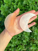 Peach Selenite Crescent Moon - Shop Cosmic Healing