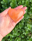 Peach Selenite Puffy Hearts - Shop Cosmic Healing