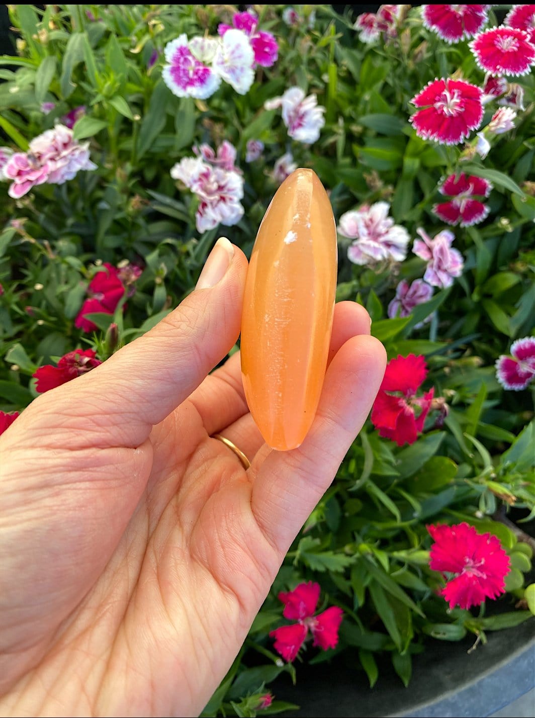 Peach Selenite Puffy Hearts - Shop Cosmic Healing