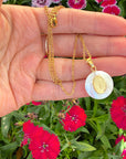 Pearl Shell Gold Filled Saint Benedict Medal Necklace - Shop Cosmic Healing