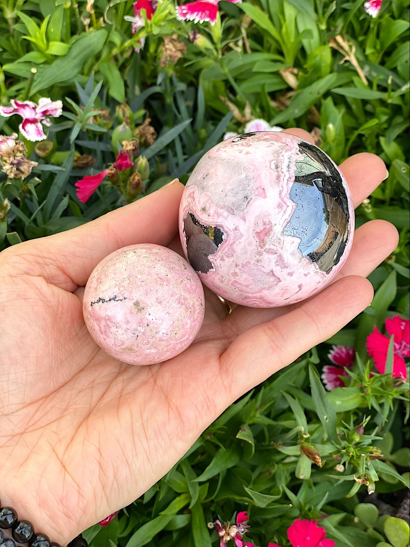 Peruvian Rhodonite Sphere - Shop Cosmic Healing