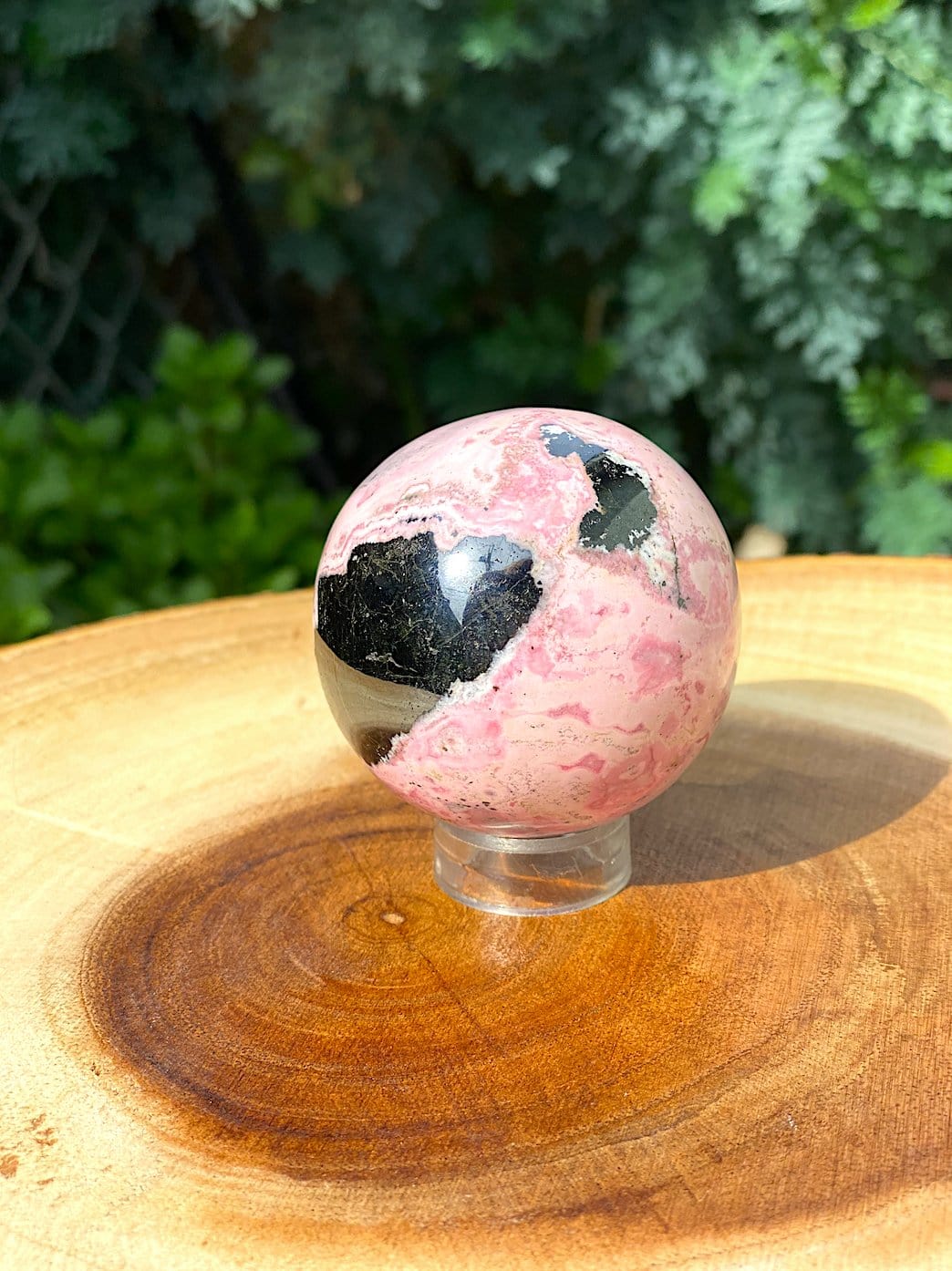 Peruvian Rhodonite crystal sphere