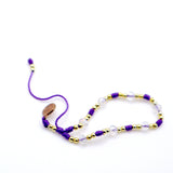 Purple & Gold Saint Benedict Knotted Rope Bracelet - Shop Cosmic Healing