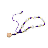 Purple & Gold Saint Benedict Knotted Rope Bracelet - Shop Cosmic Healing