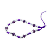 Purple & Silver Saint Benedict Knotted Rope Bracelet - Shop Cosmic Healing