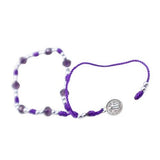 Purple & Silver Saint Benedict Knotted Rope Bracelet - Shop Cosmic Healing