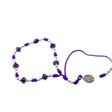 Purple & Silver Saint Benedict Knotted Rope Bracelet - Shop Cosmic Healing