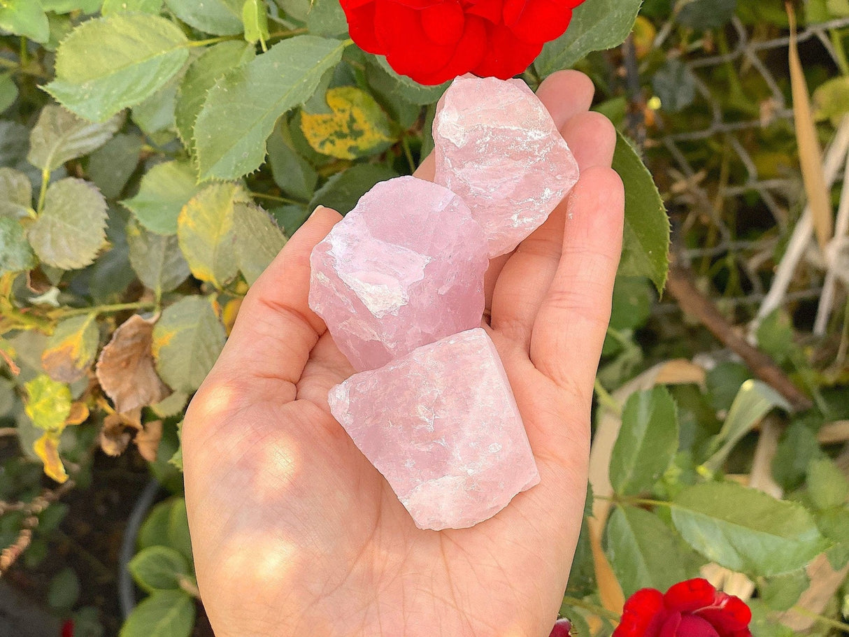 Natural Brazilian rose quartz stones