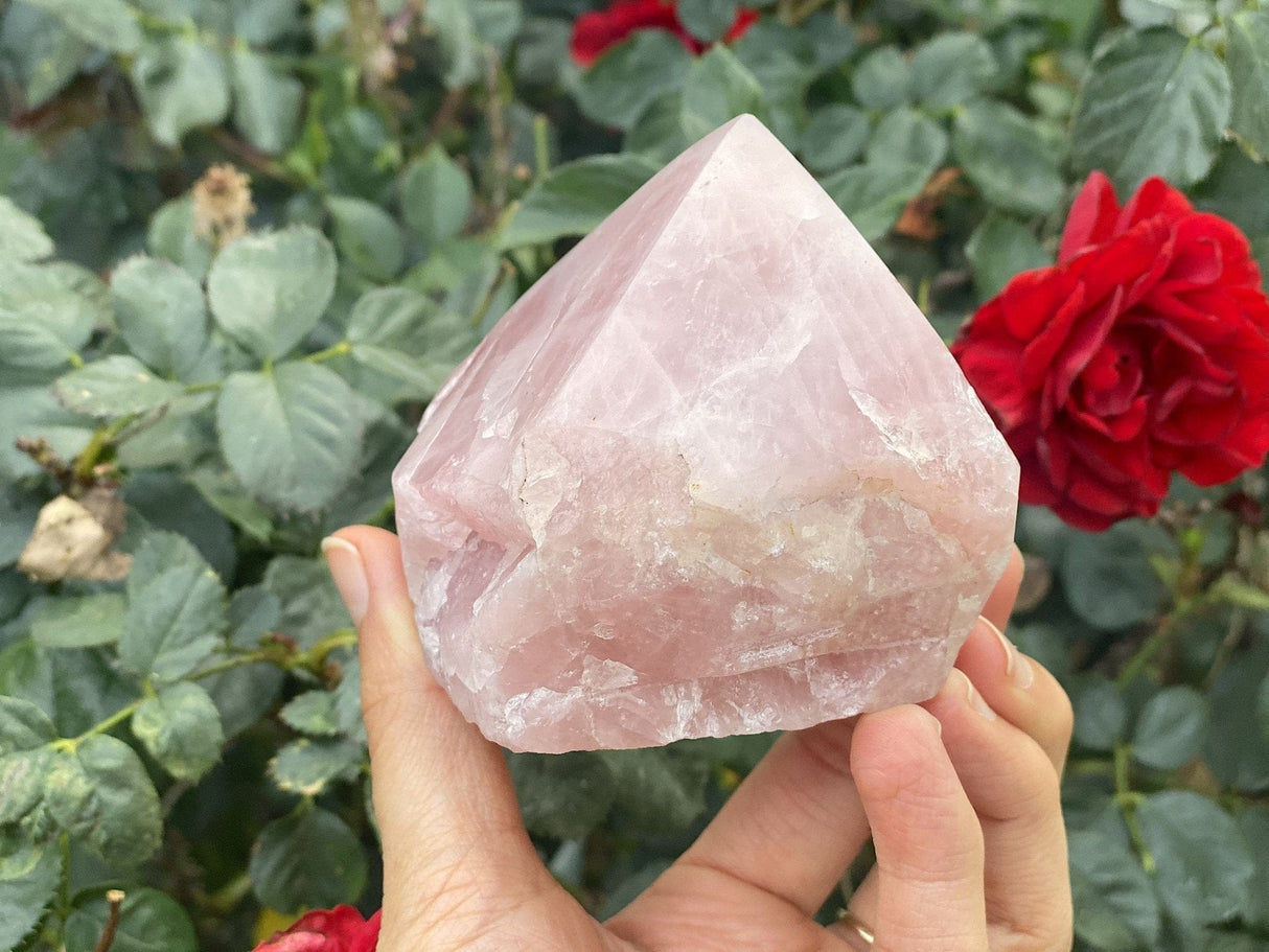 Raw Brazilian Rose Quartz Point- G - Shop Cosmic Healing