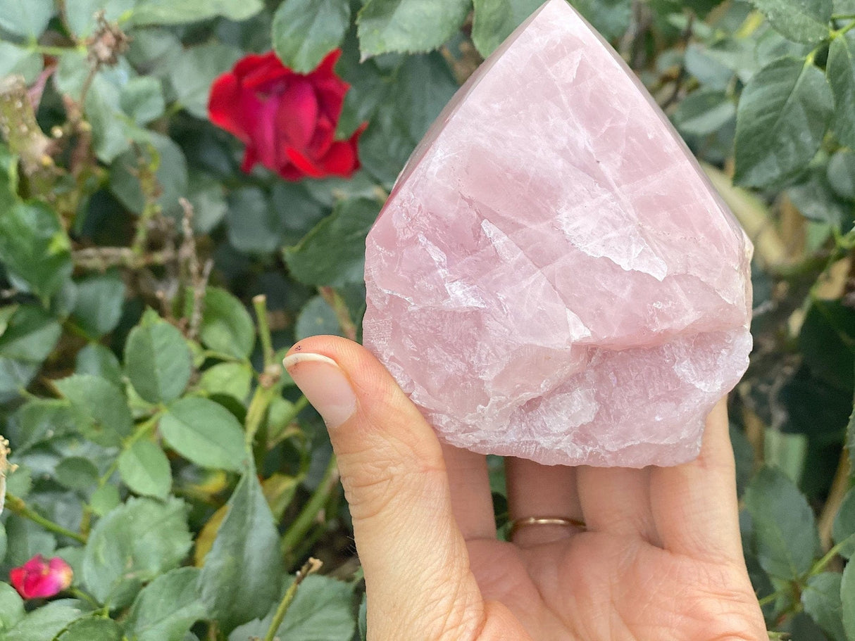 Raw Brazilian Rose Quartz Point- G - Shop Cosmic Healing