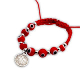 Red Evil Eye Bracelet with Saint Benedict Medal Charm - Children's - Shop Cosmic Healing