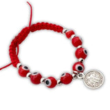 Red Evil Eye Bracelet with Saint Benedict Medal Charm - Children's - Shop Cosmic Healing