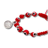 Red Evil Eye Bracelet with Saint Benedict Medal Charm - Children's - Shop Cosmic Healing