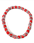 Red Evil Eye Charm Bracelet with Rhinestones - Shop Cosmic Healing