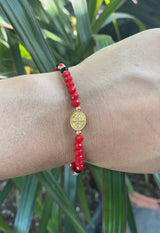 Red Evil Eye with Saint Benedict Medal Bracelet - Shop Cosmic Healing