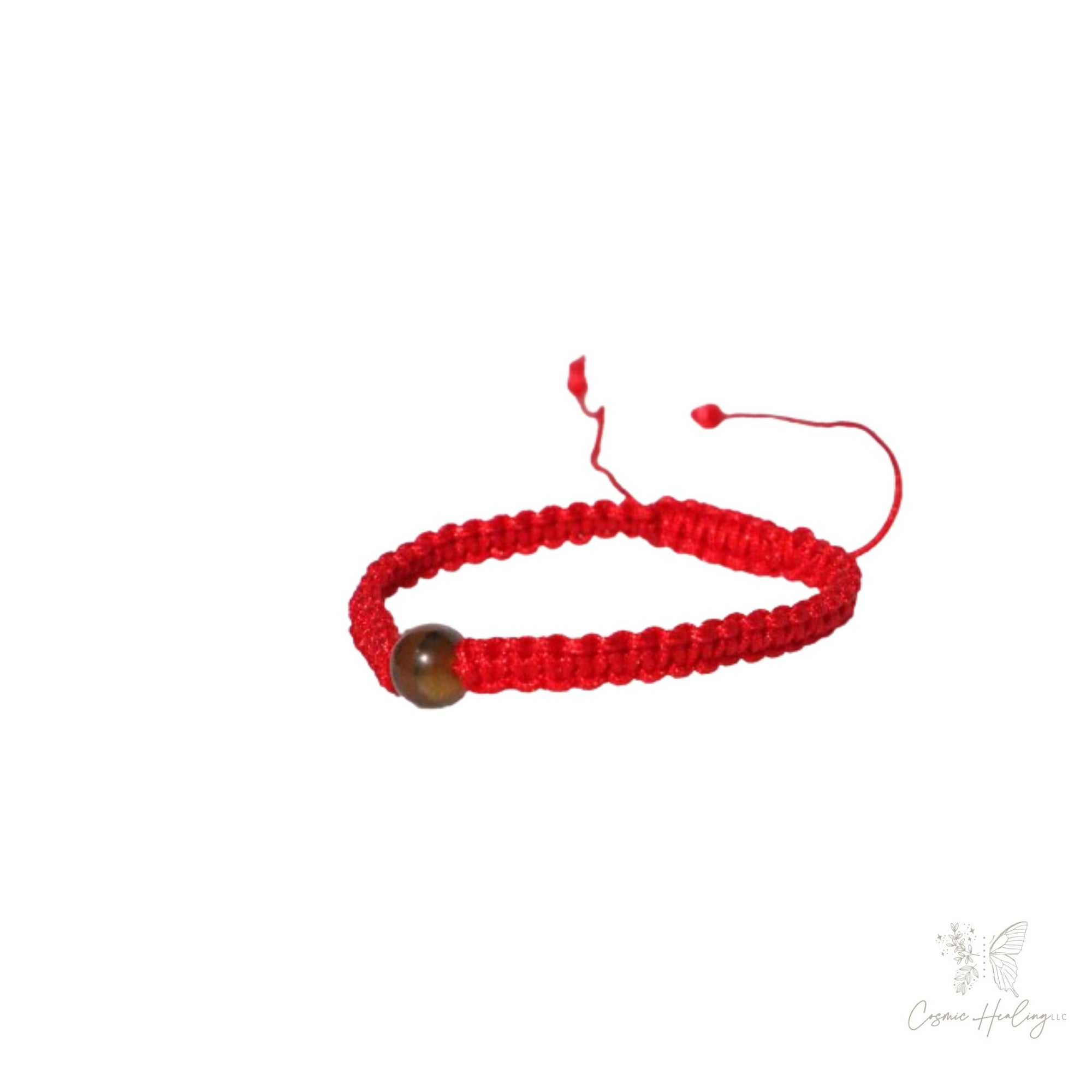 Red Thread Bracelet With Tiger's Eye- Children's - Shop Cosmic Healing