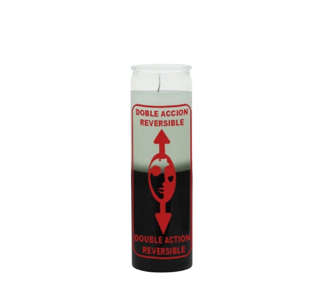 Reversible white/black 7 Day Candle - mirror shield for reversing spells